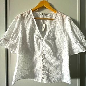 Madewell NWT embroidered blouse